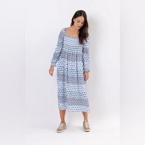 Sail to Sable square neck geometric print midi dress - size M